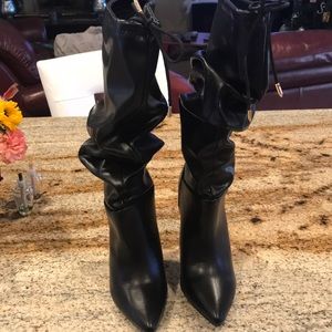 Shoedazzle Leah slouched Black below the knee boot